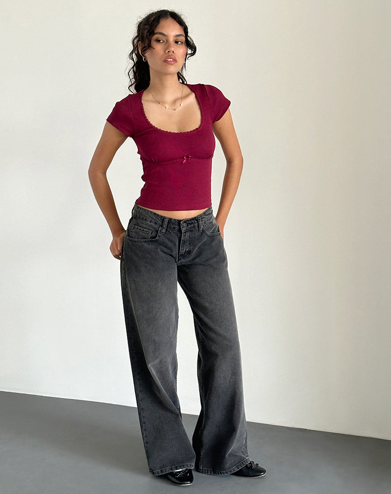 Image de Rada Top in Rib Burgundy
