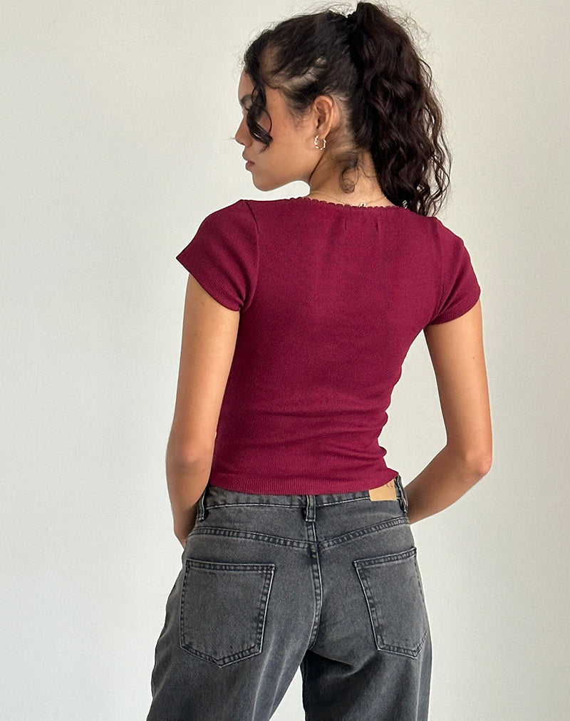 Image de Rada Top in Rib Burgundy
