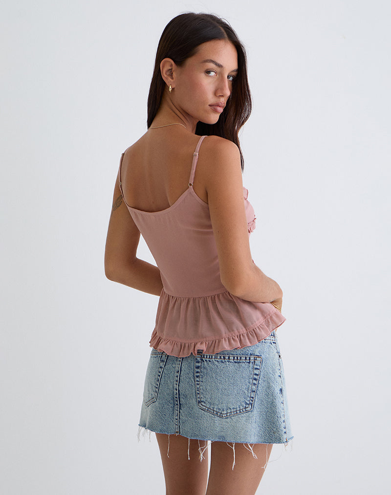 Image de Raeya Tie Front Cami Top in Chiffon Pink