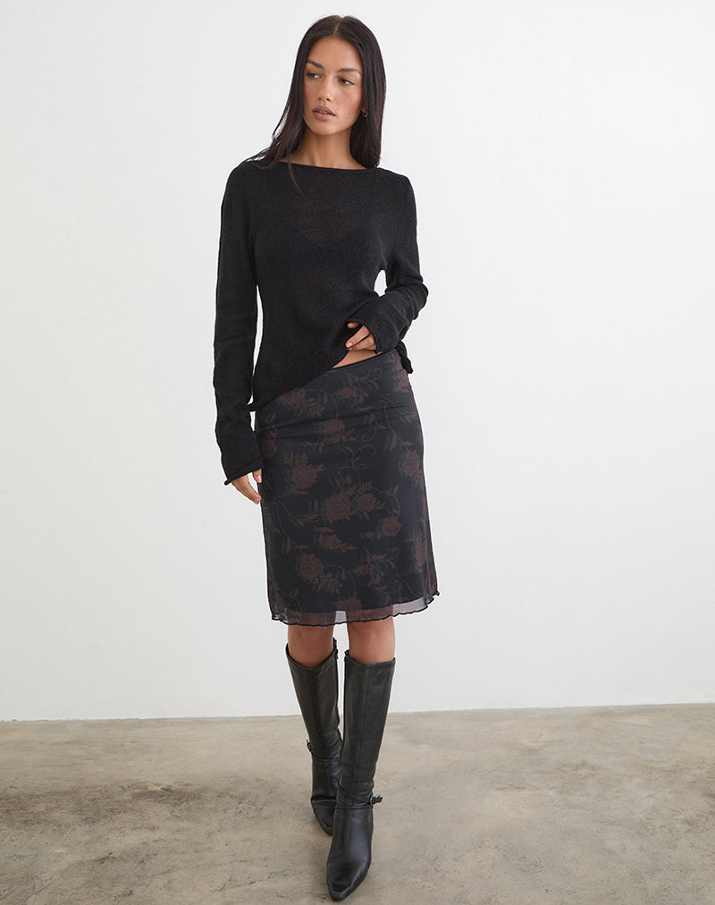 Jupe midi Rajhu en rose dynamique