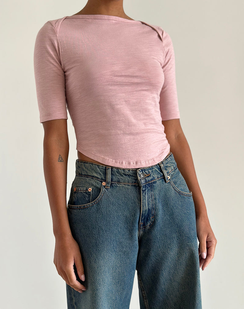 Tee-shirt en jersey courbé Ralda, Pink Lady