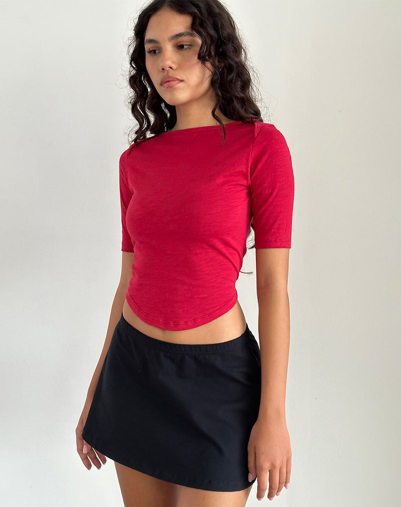 Image de Ralda Curved Jersey Tee in Adrenaline Red