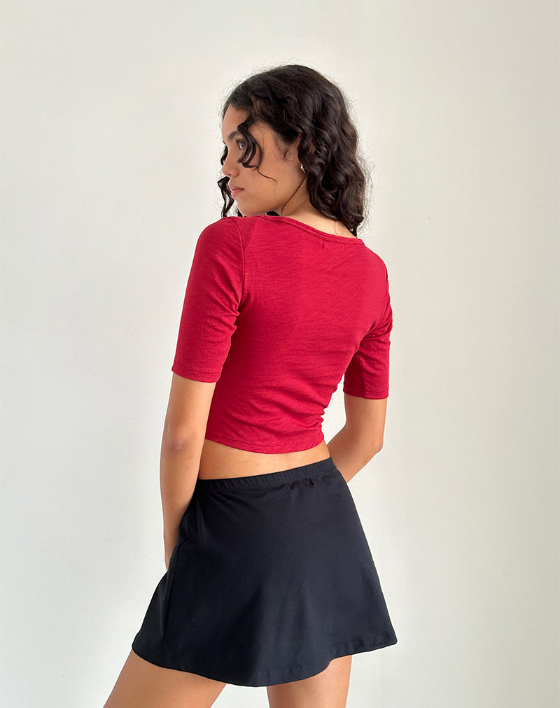 Image de Ralda Curved Jersey Tee in Adrenaline Red