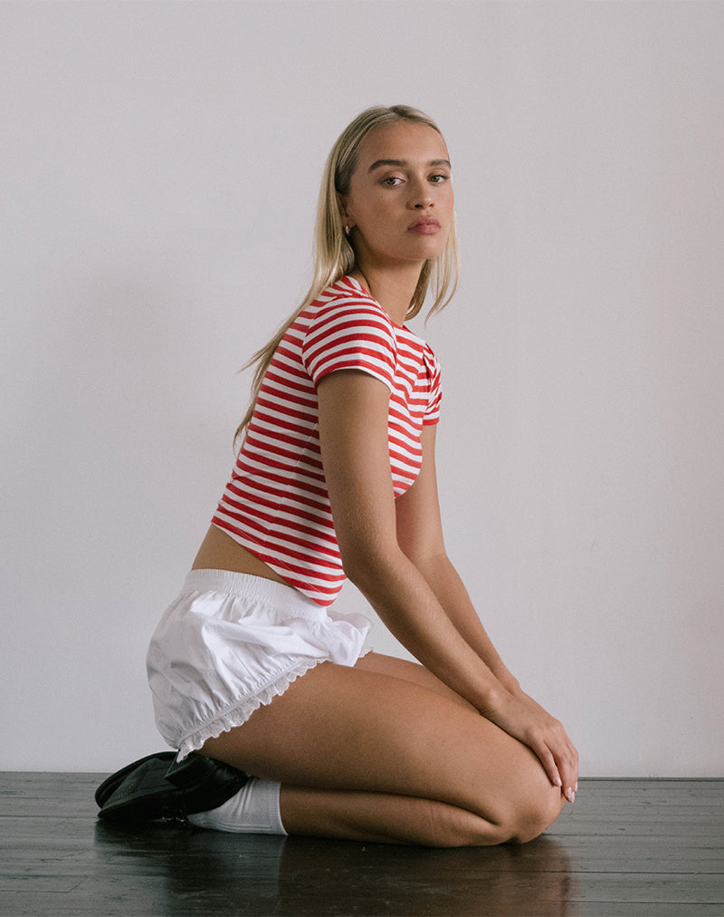 Image du Top Ralina à rayures rouges et blanches