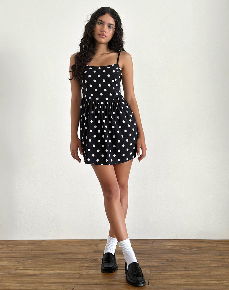 Mini robe Ramana, 80s Polka Black