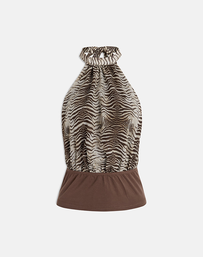 Image de Rania Top in Chiffon Wild Animal Align Brown