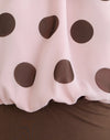 Chiffon rose avec imprimé à pois audacieux
