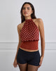 Image of Rania Backless Top in Polka Burnt Red