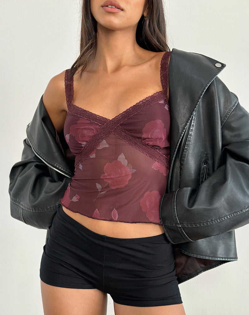 Image de Rasa Cami Top in Blooming Rose Burgundy