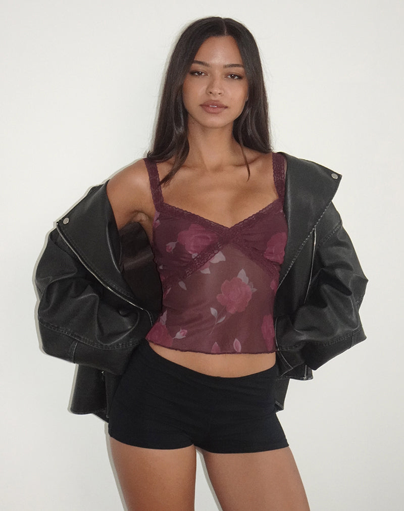 Image de Rasa Cami Top in Blooming Rose Burgundy