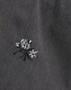 Broderie florale anthracite