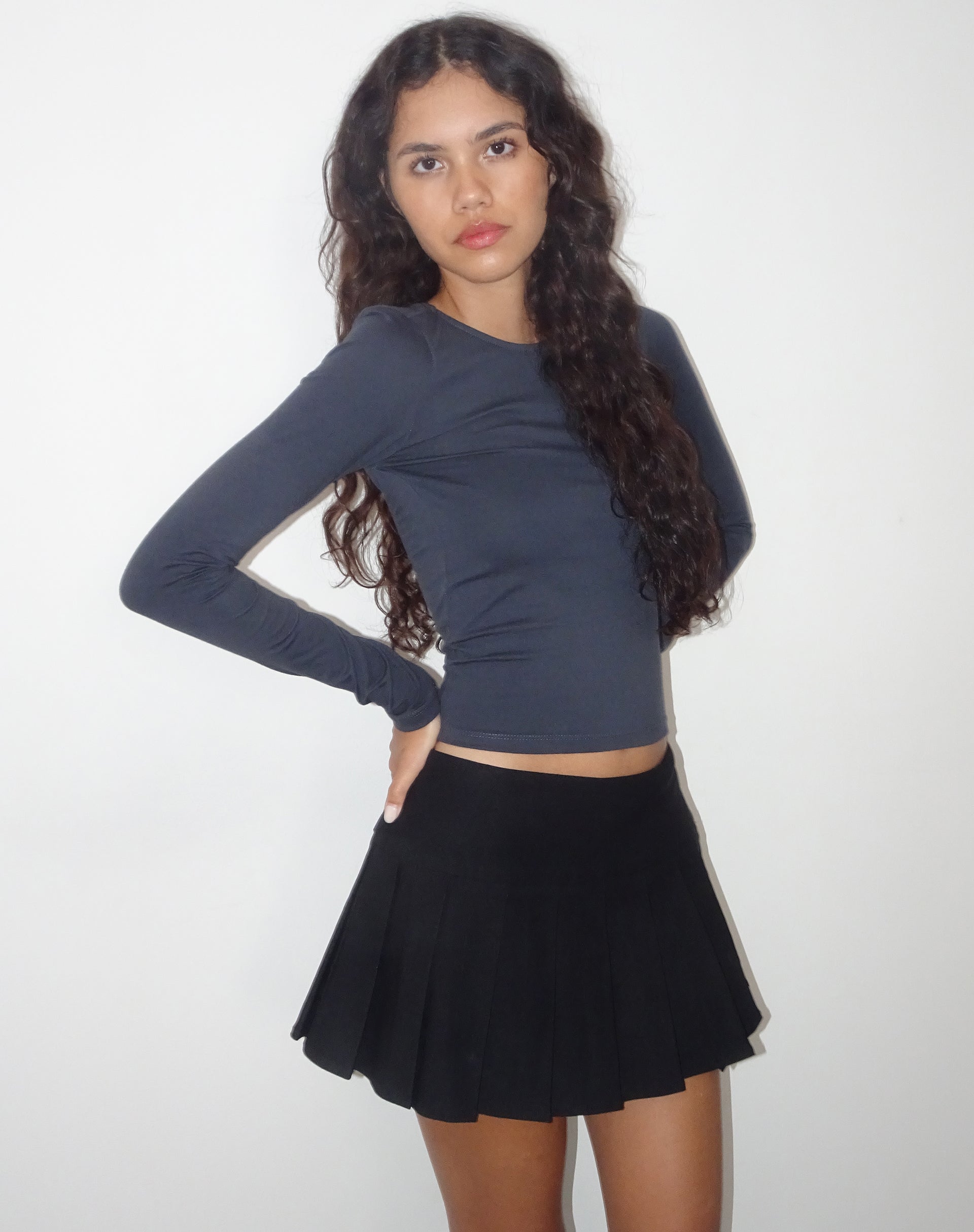 Image de Ratmi Long Sleeve Open Back Top in Ocean Storm