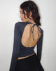 Image de Ratmi Long Sleeve Open Back Top in Ocean Storm