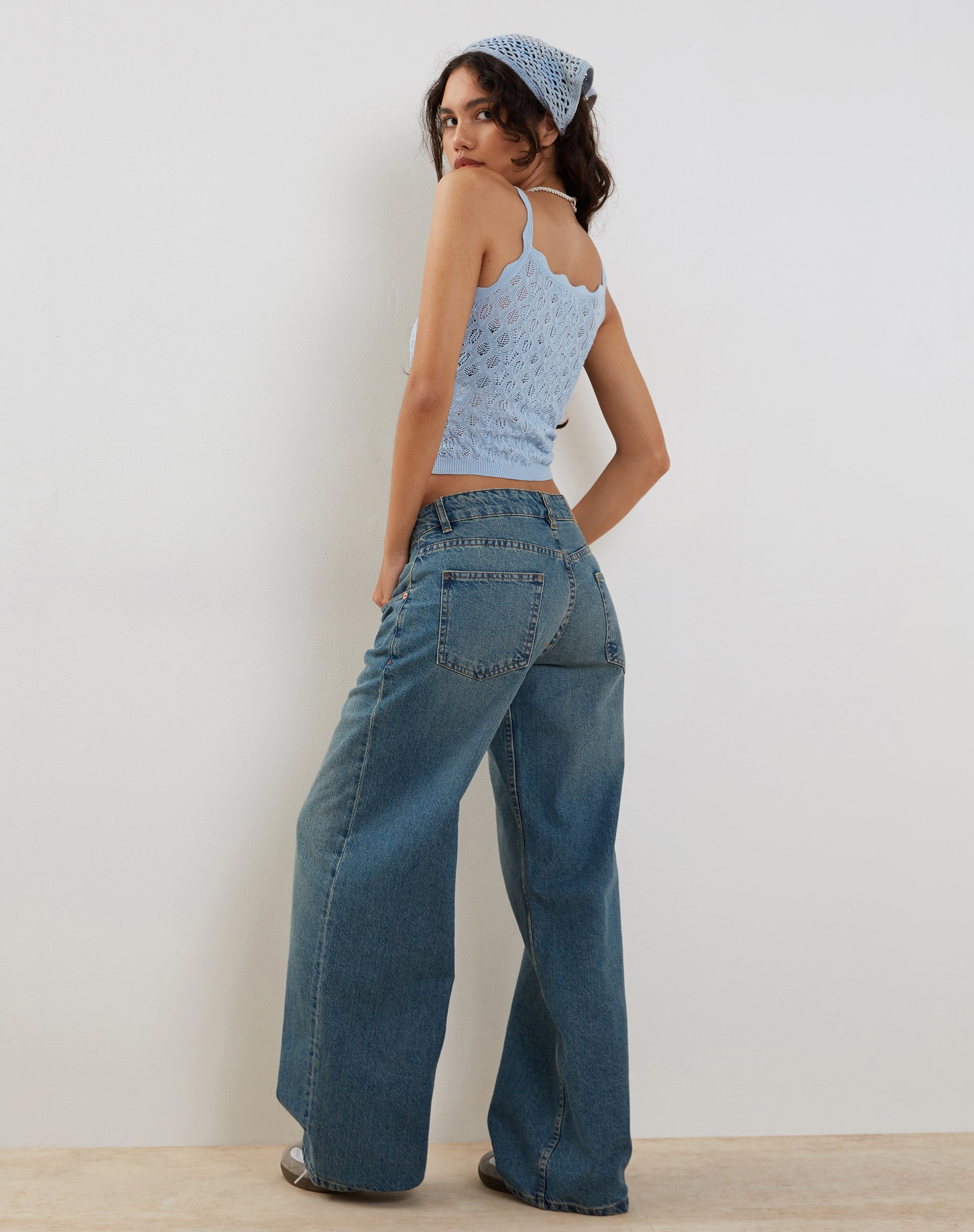 Image de Reagan Pointelle Knit Cami Top in Baby Blue