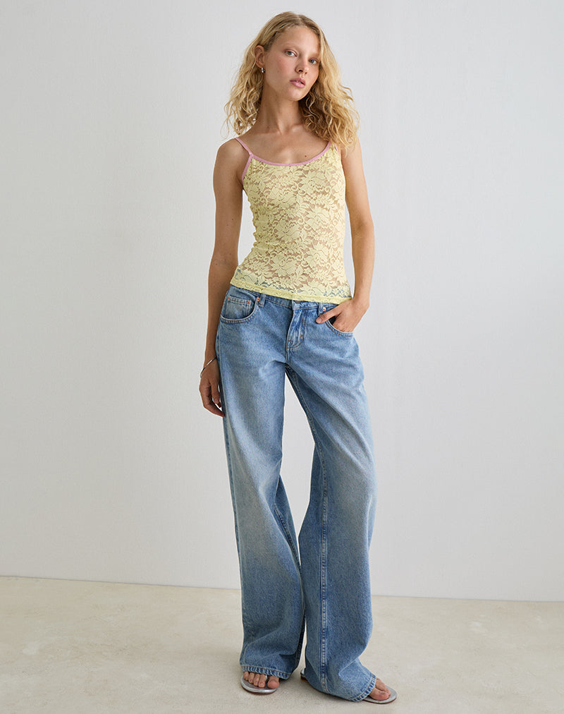 Image de Redum Cami Top in Yellow Lace