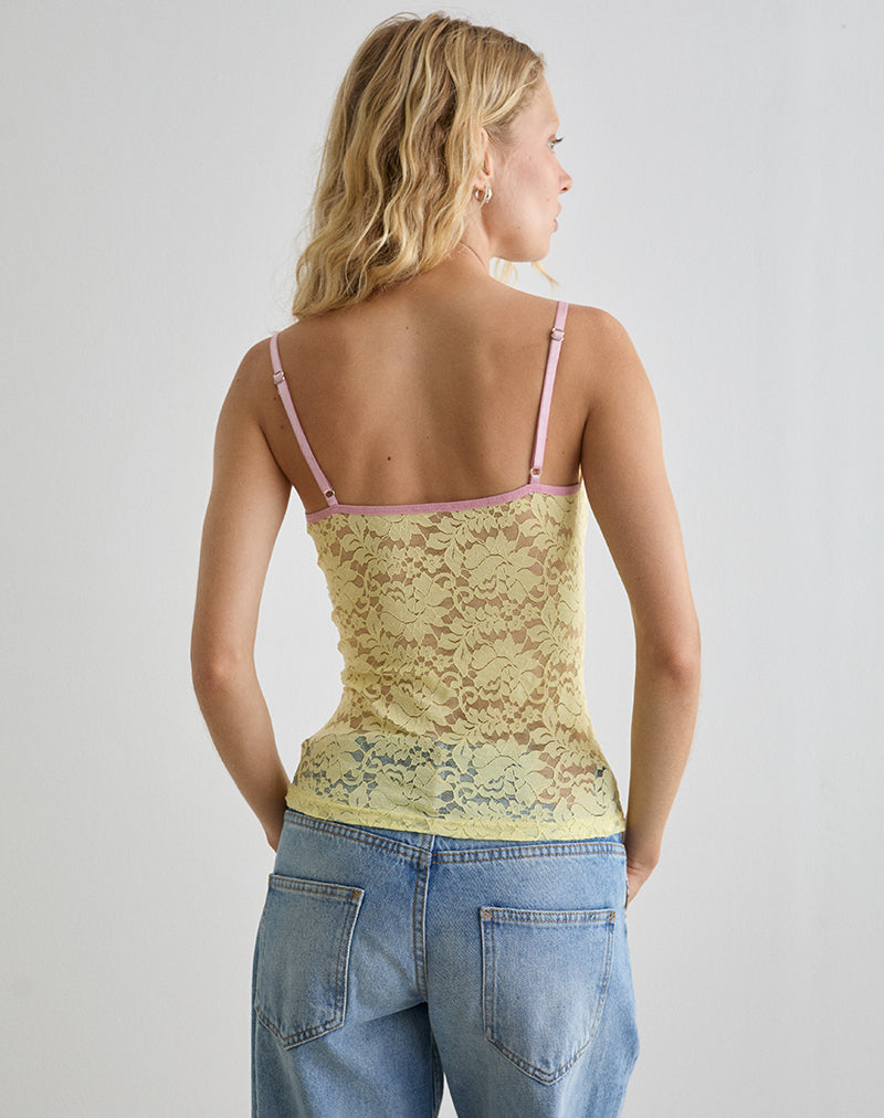 Image de Redum Cami Top in Yellow Lace