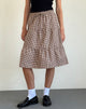 Image de Reef Midi Skirt in Mini Gingham Brown