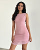 Image de Renata Mini robe asymétrique en maille Baby Pink