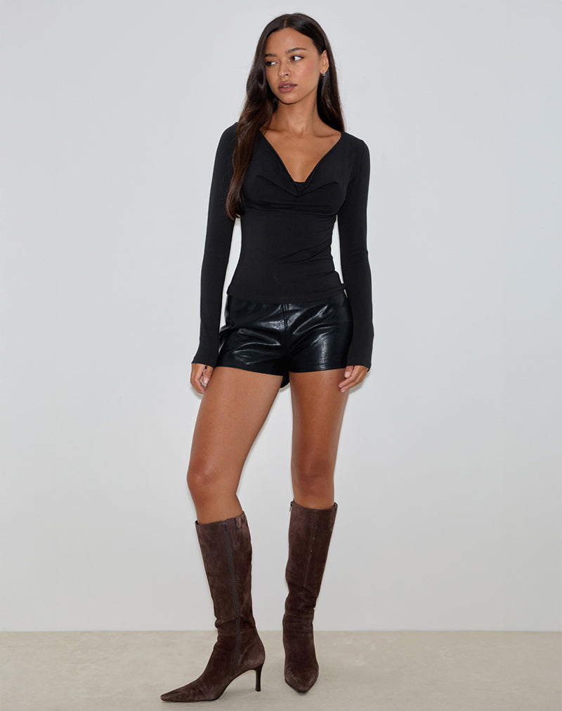 Image de Renice Longsleeve Cowl Neck Top in Black