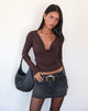 Image de Renice Cowl Long Sleeve Top in Bitter Chocolate