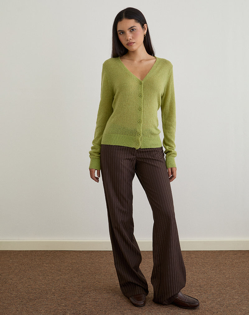 Image de Renisa Cardigan en maille transparente Vert