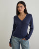 Image de Renisa Cardigan en maille transparente Navy