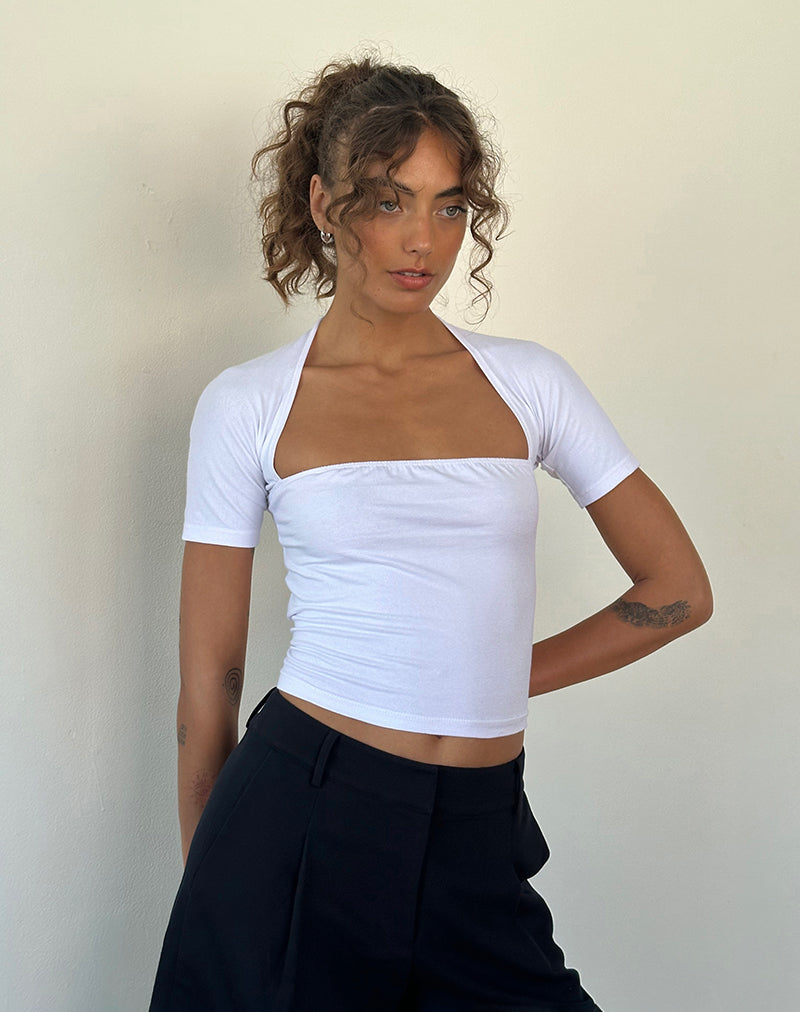Image de Requa Short Sleeve Square Neck Top in White