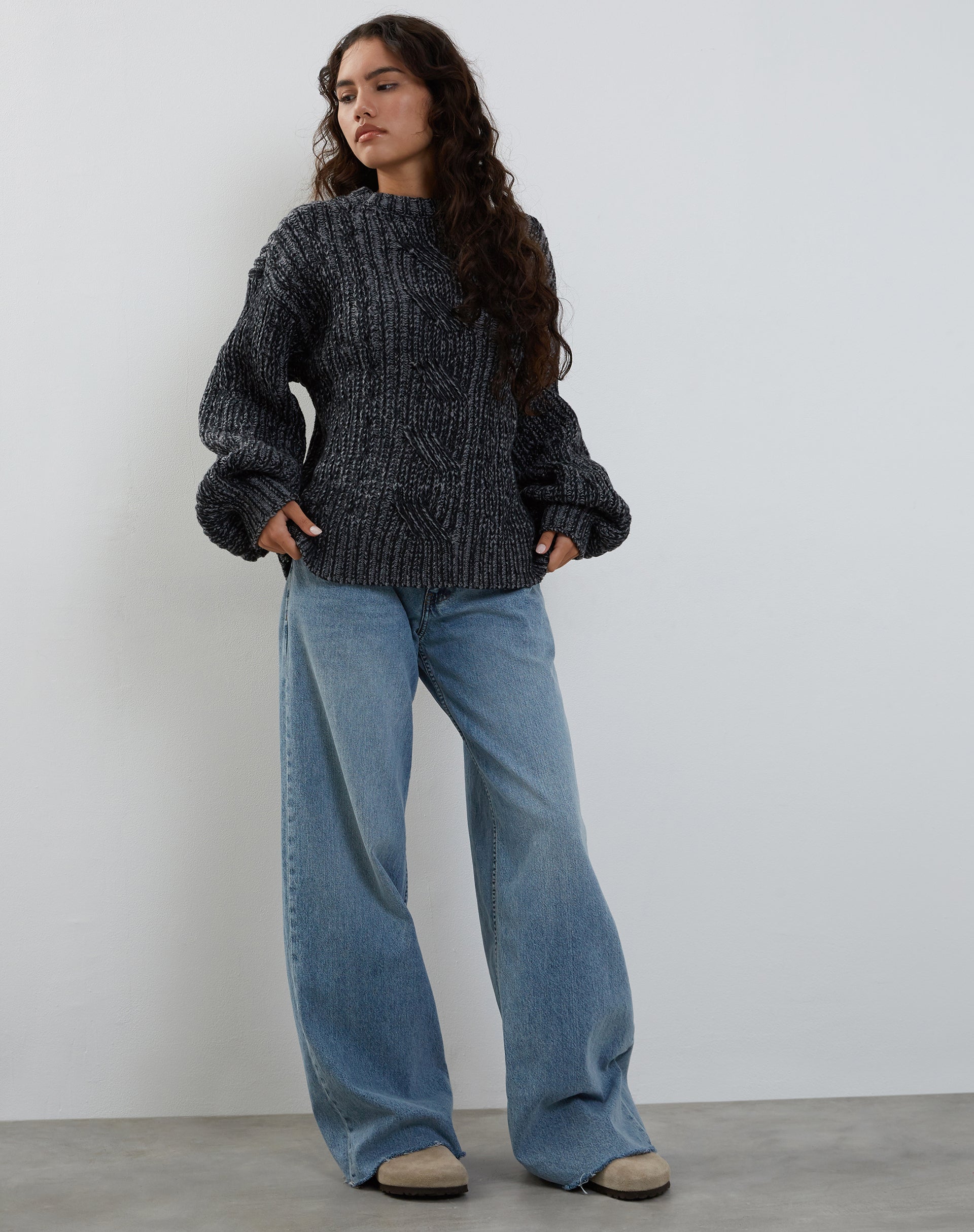 Image de Amieta Jumper tricoté en gris ombré