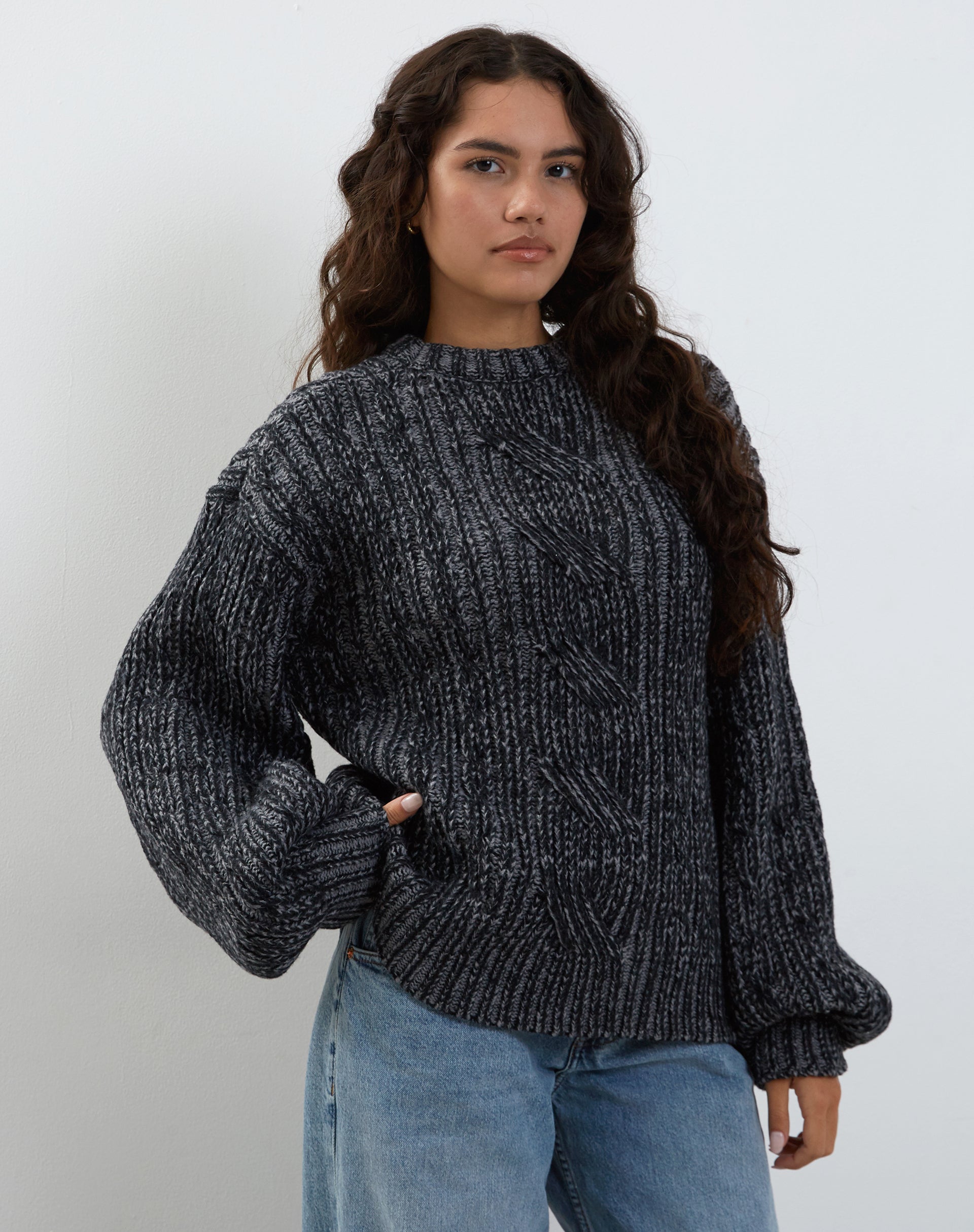 Image de Amieta Jumper tricoté en gris ombré