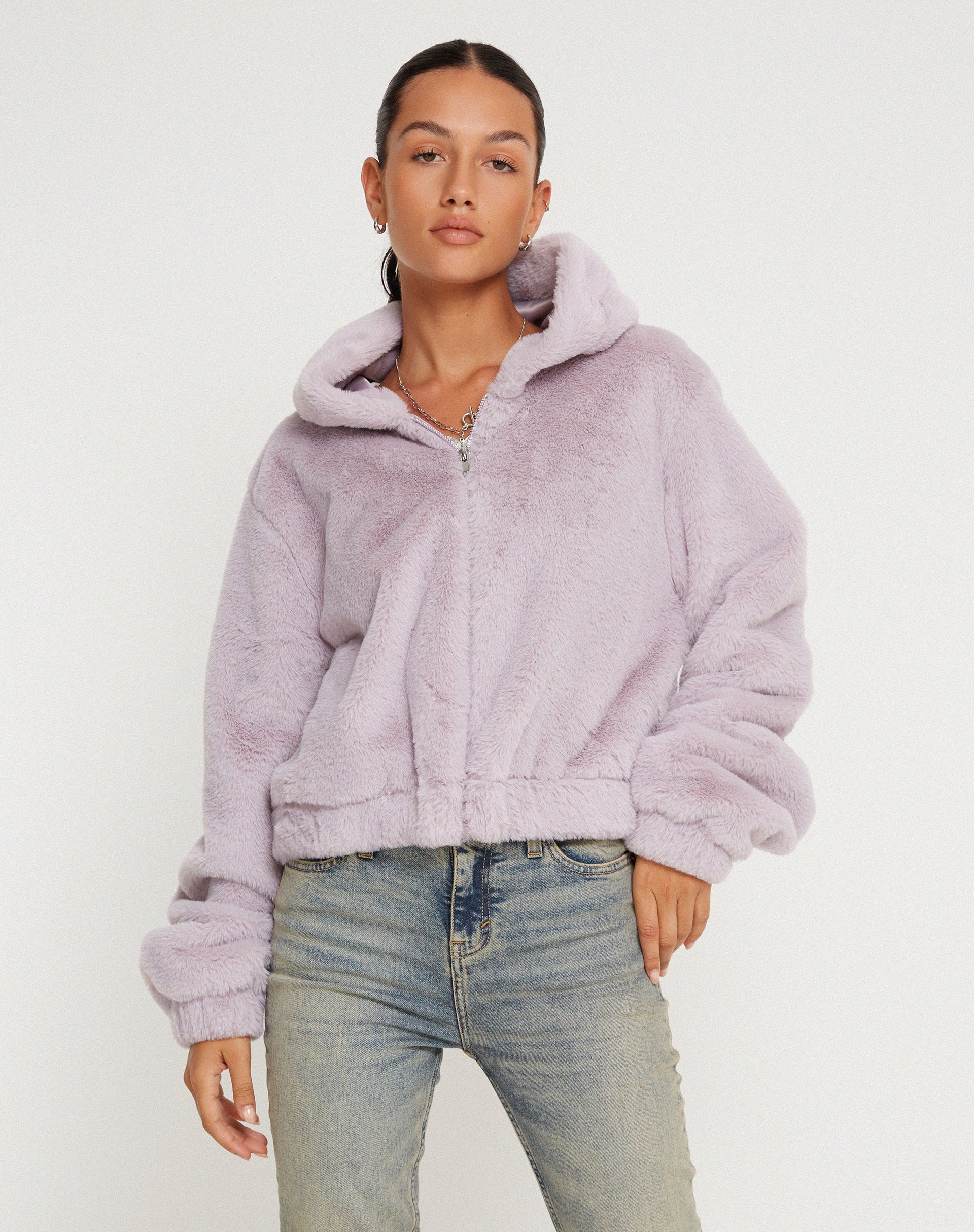 Image de la veste zippée Banowa en lilas