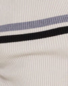 Blanc avec rayures grises et noires