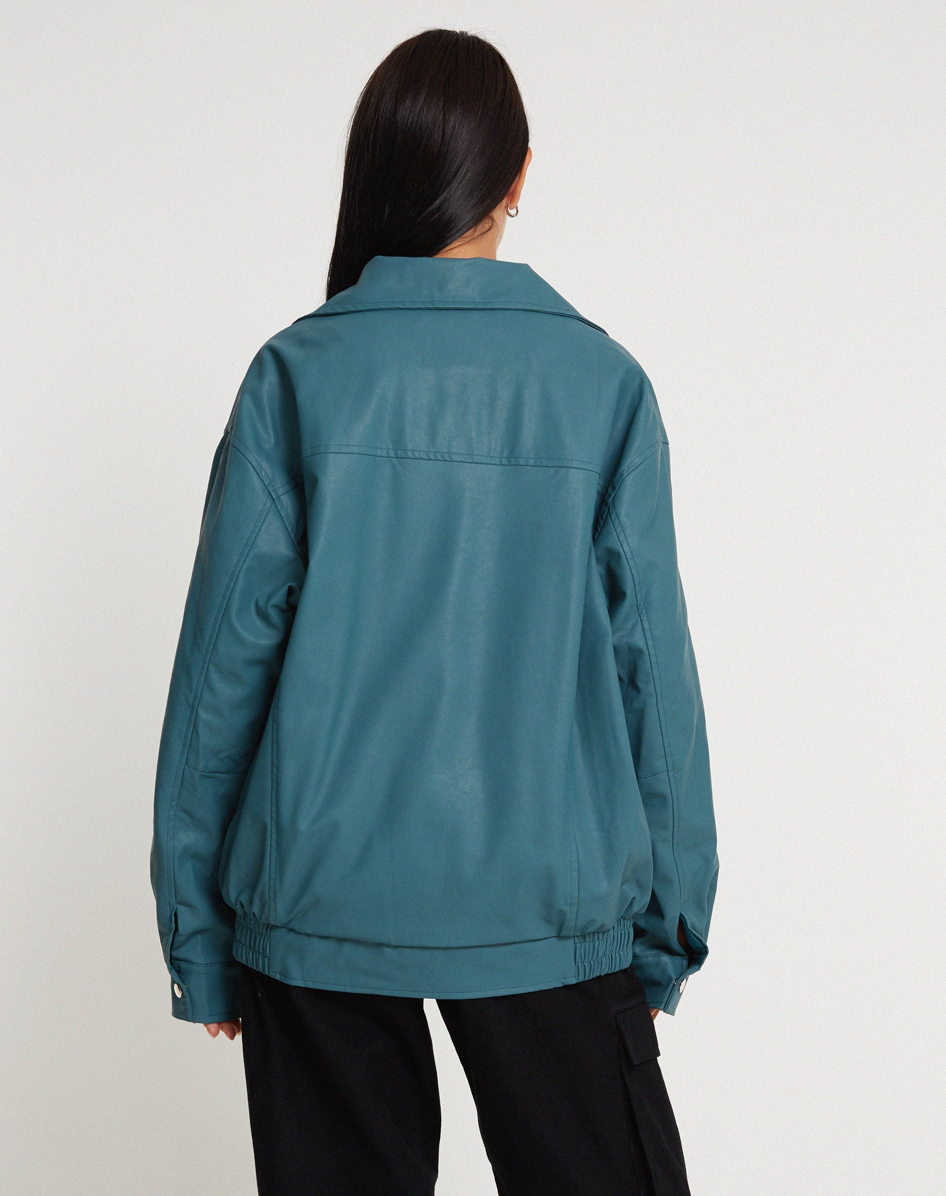 Image de MOTEL X JACQUIE Veste Cavita en PU Gris Bleu