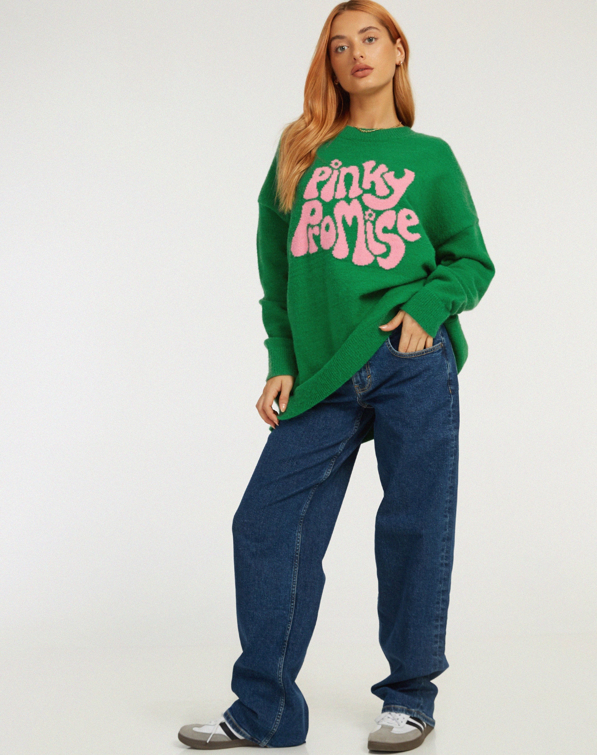 Image de Lulees Jumper in Green Pinky Promise