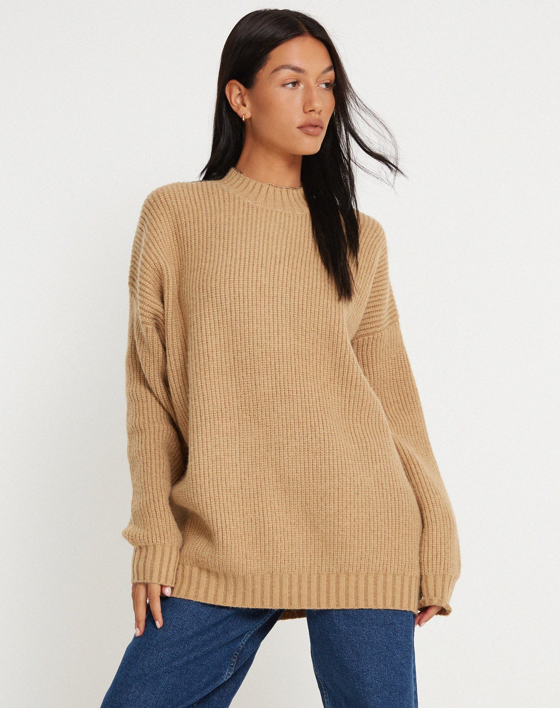 Image de Mody Jumper in Tan Rib