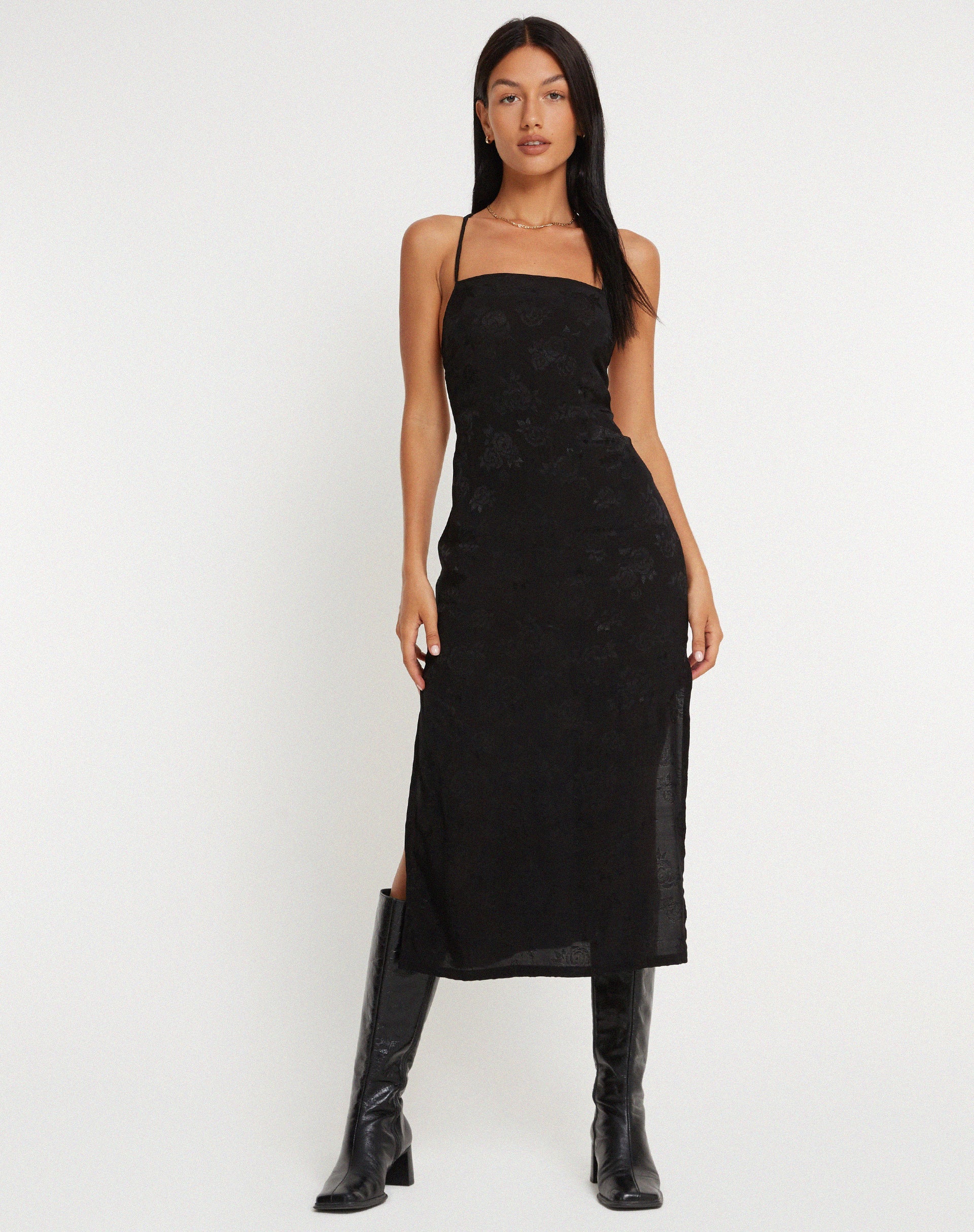 L'image de la robe midi Nosita est Satin Rose Black