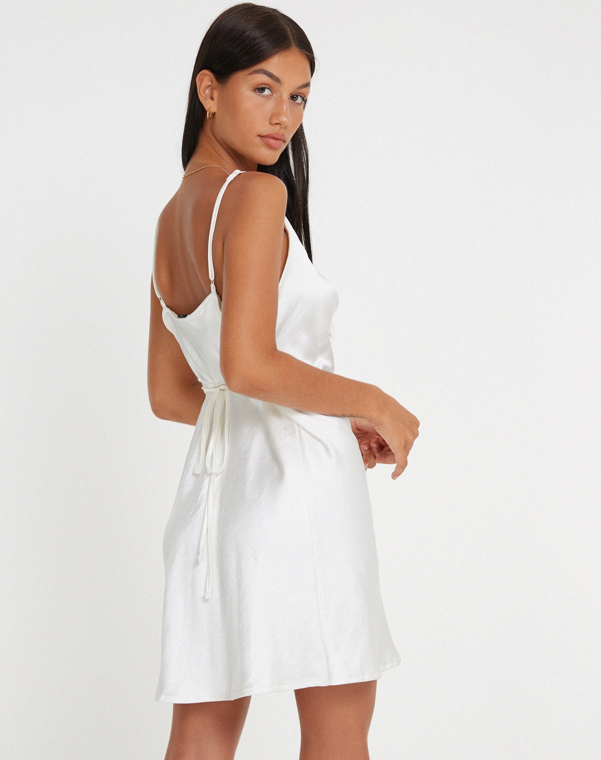 Image de Paiva Slip Dress in Satin Ivory