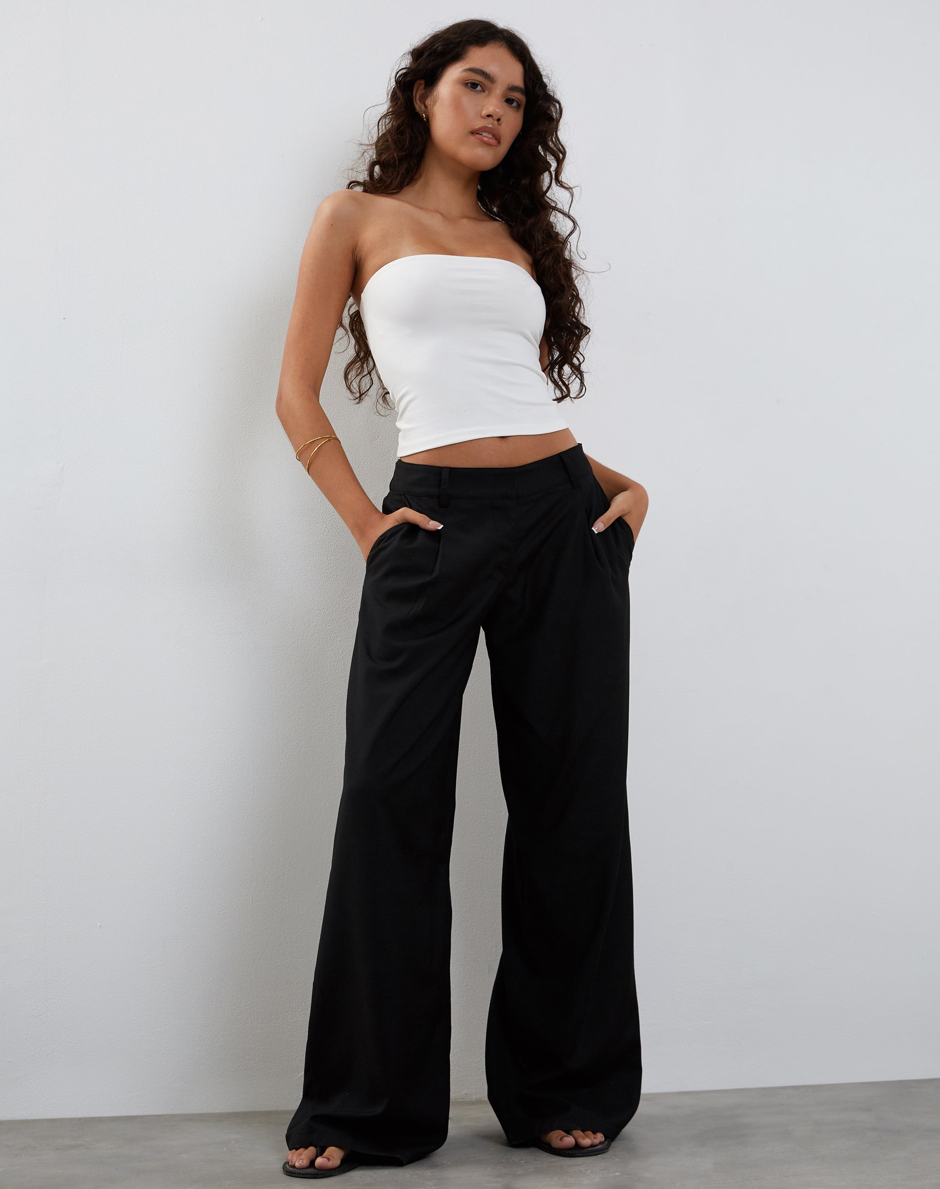 Image de Salisu Wide Leg Trouser in Tailoring Black