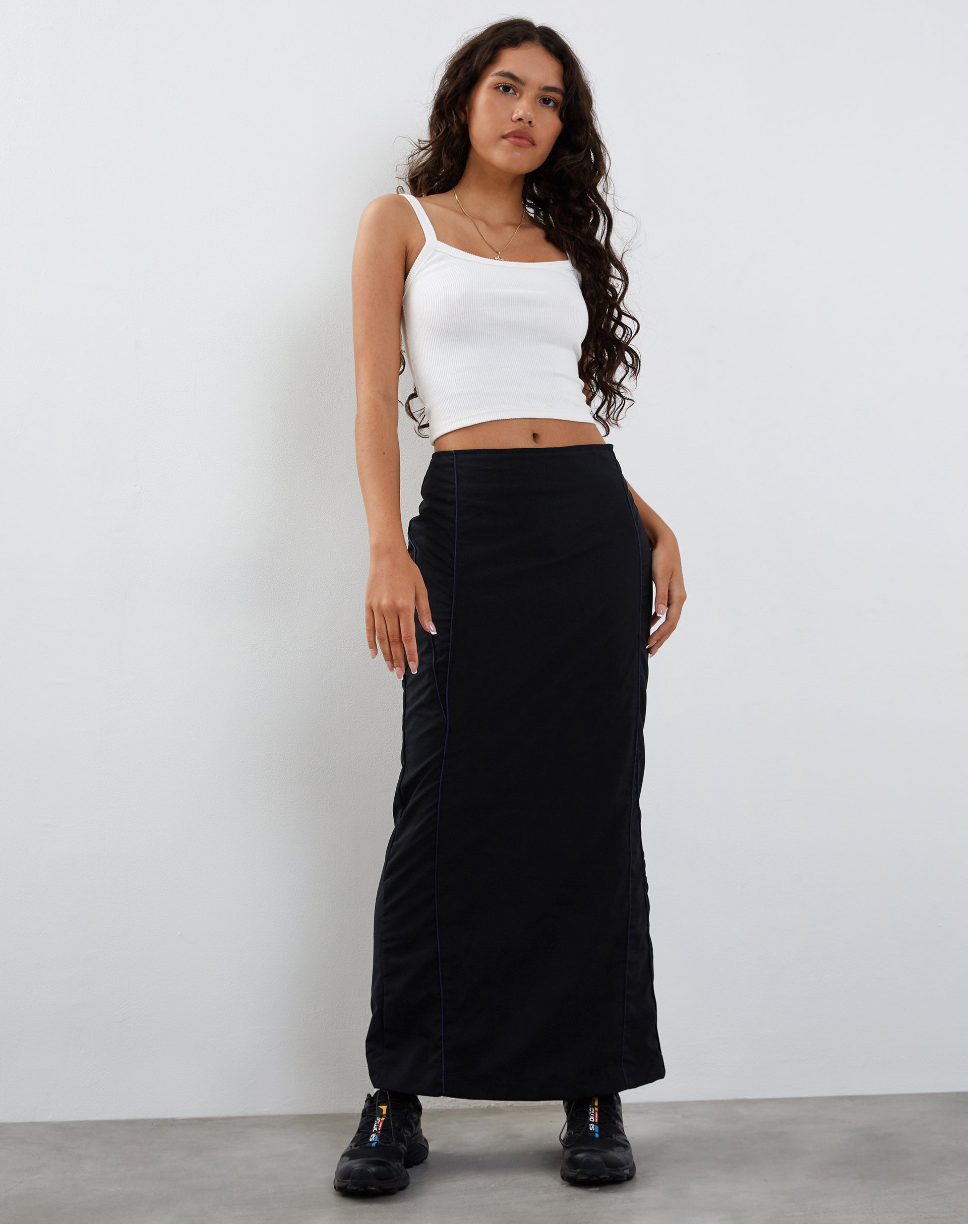 Image de la jupe longue Skyla en anthracite