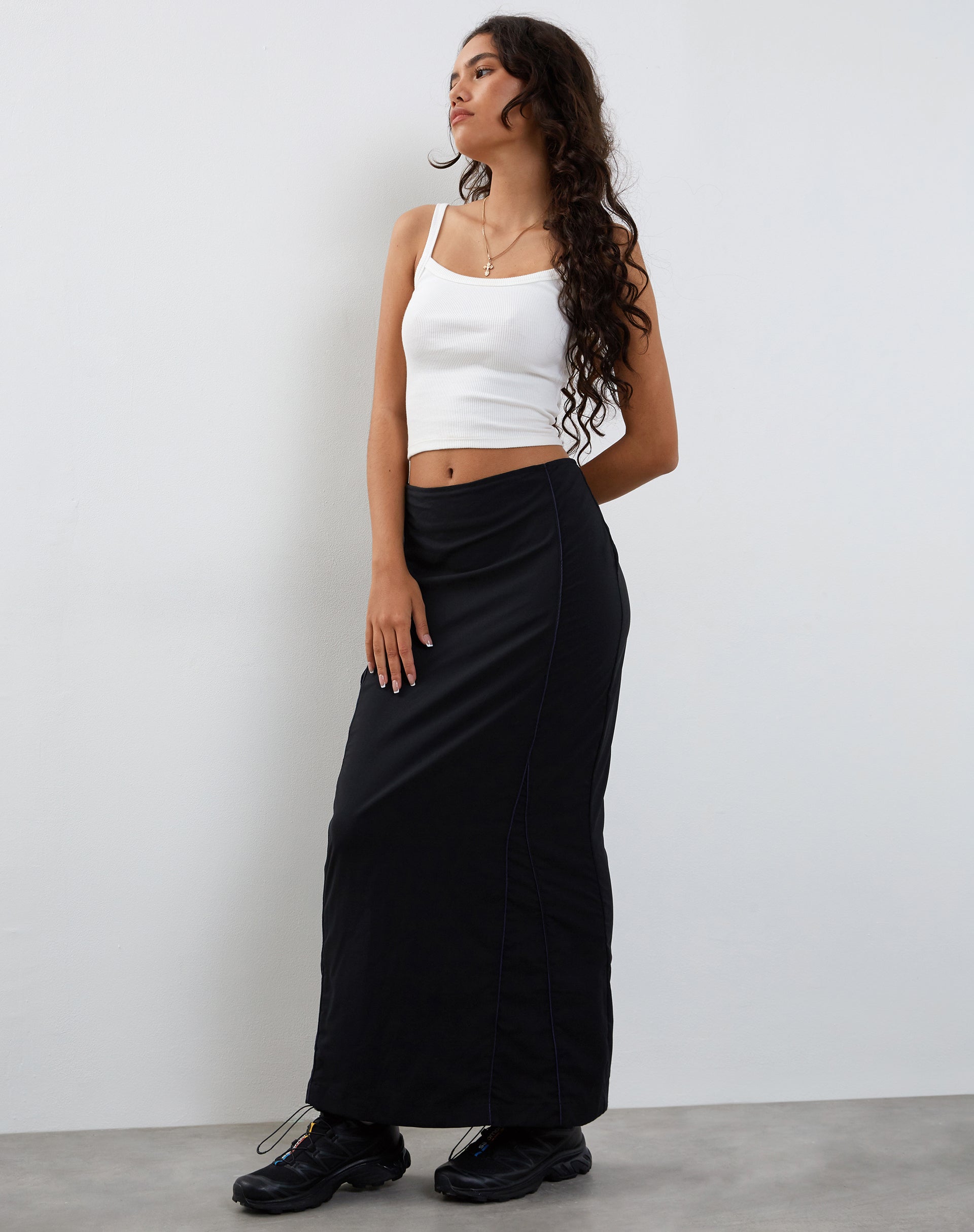 Image de la jupe longue Skyla en anthracite