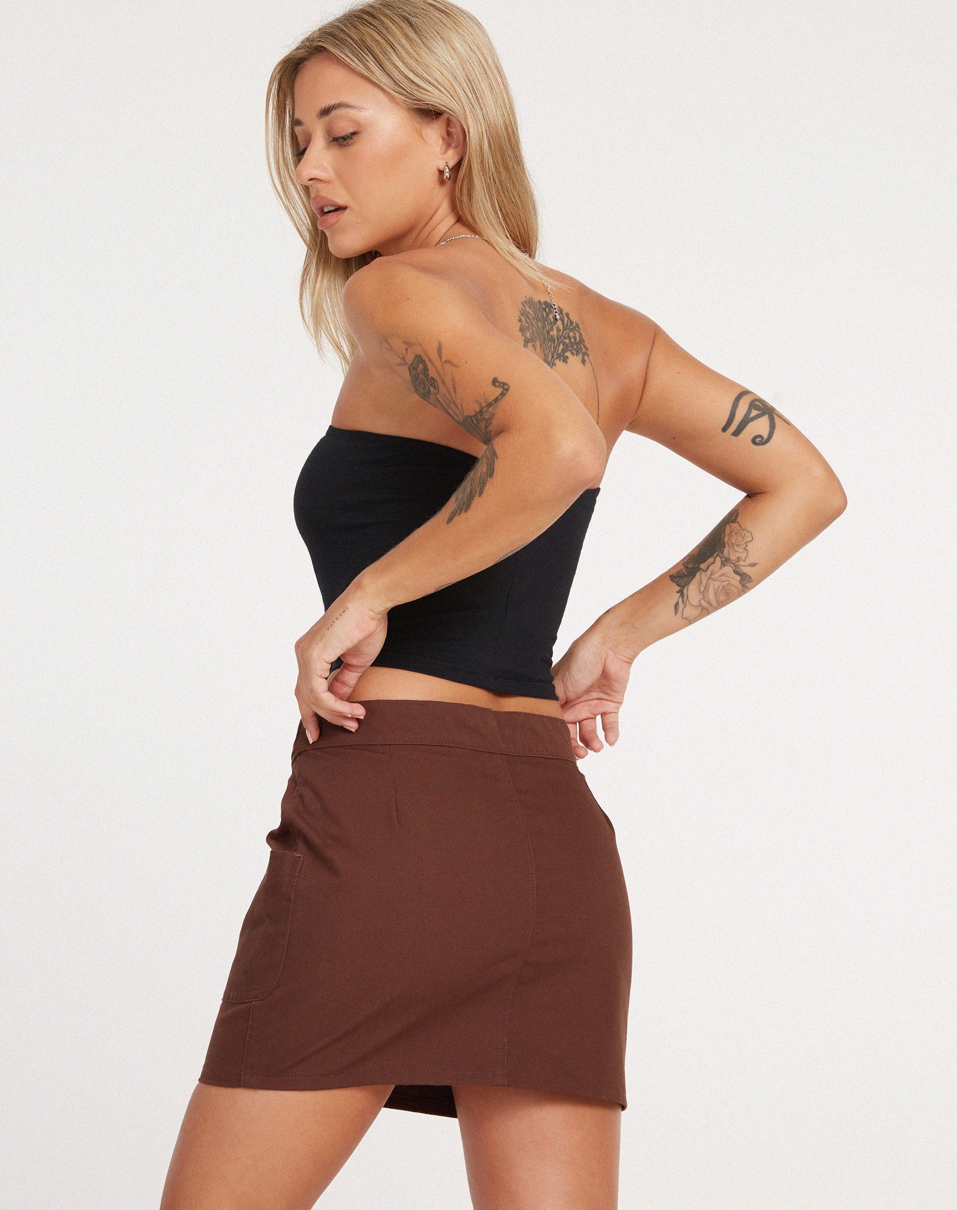 Image de la mini-jupe Stina en Panama Choco