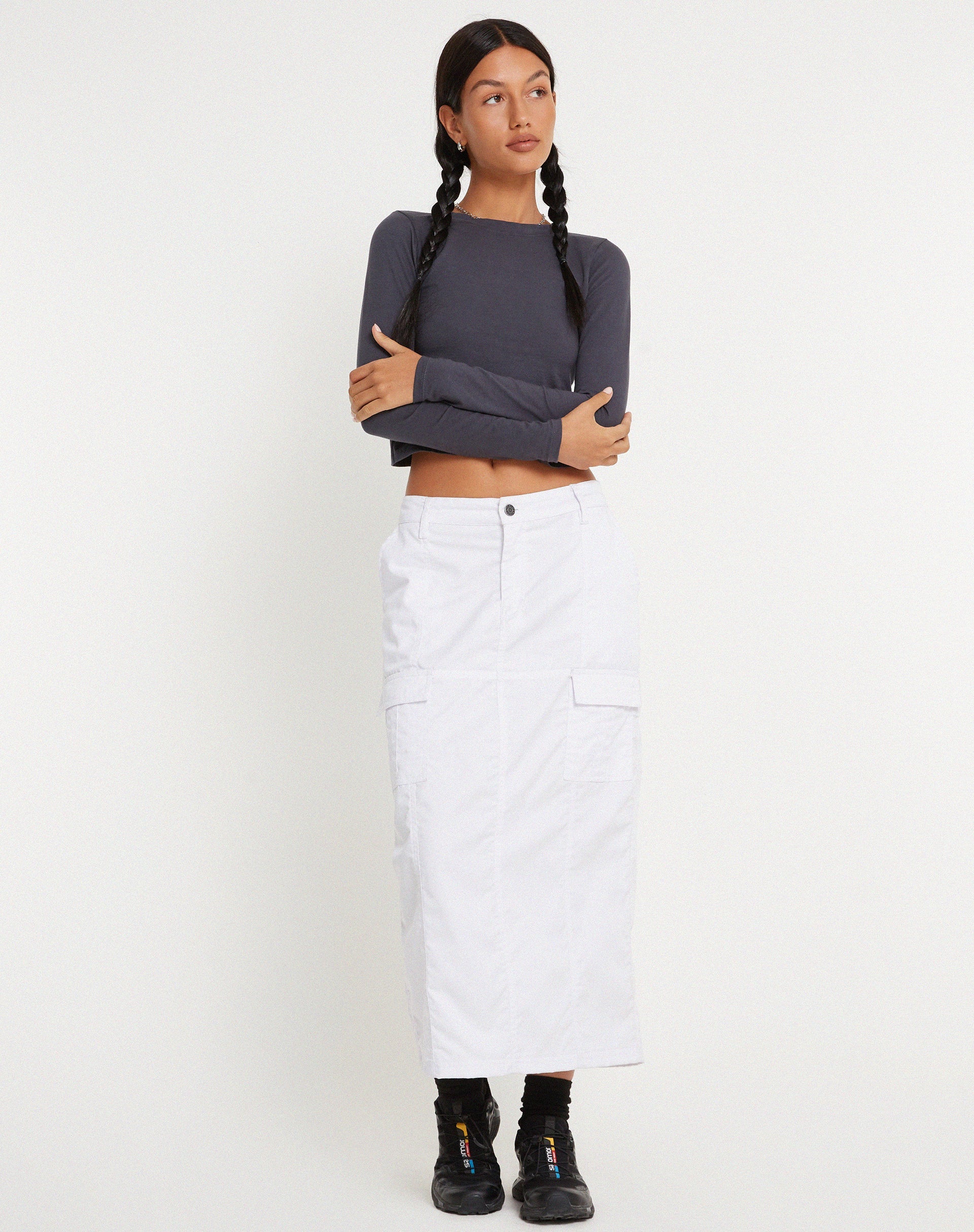 Image de Widya Cargo Maxi Skirt in White