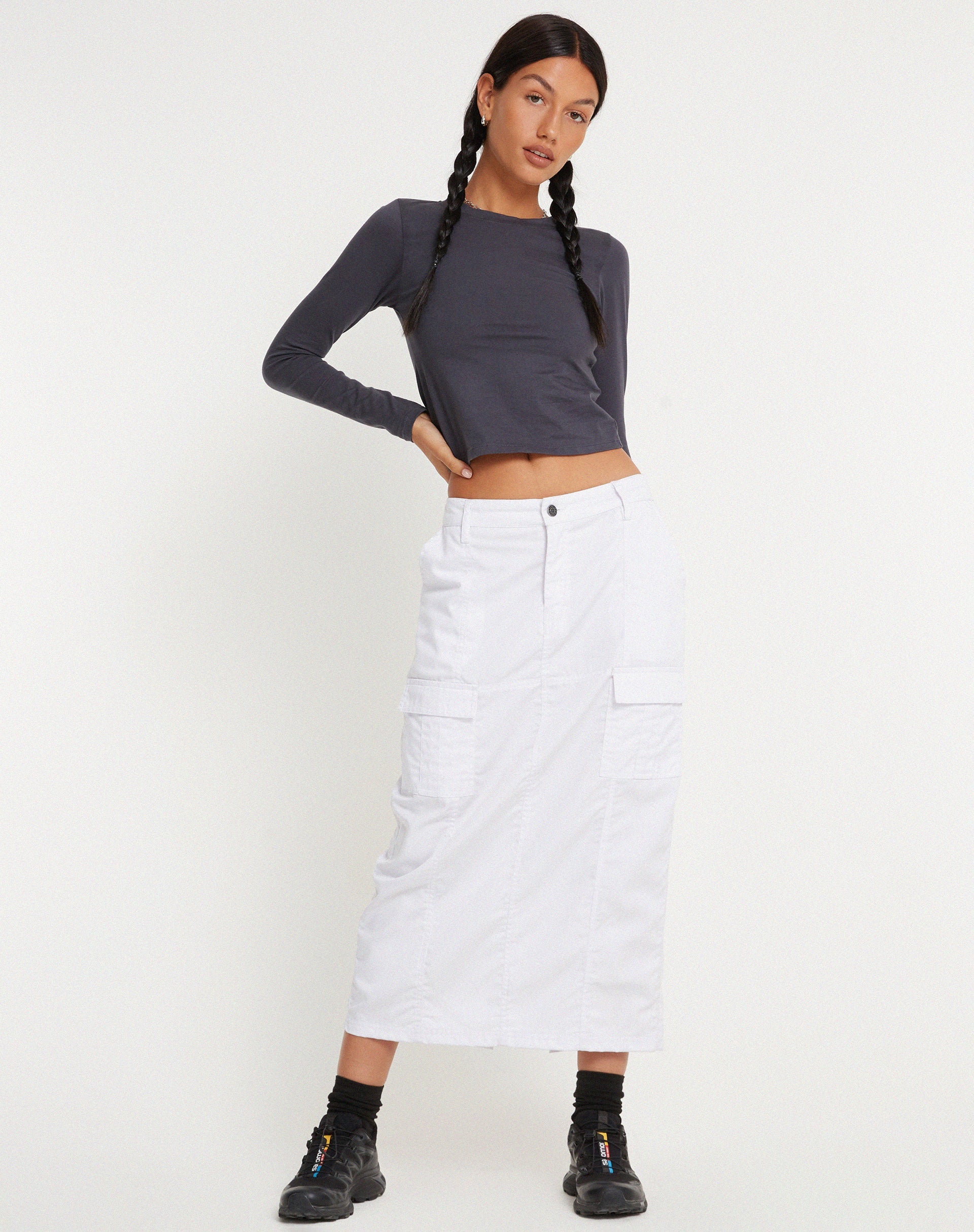 Image de Widya Cargo Maxi Skirt in White
