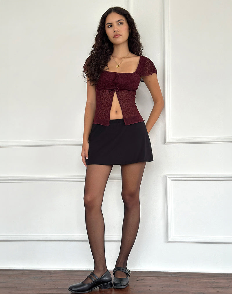 Image de Retina Top en Ditsy Flock Burnt Maroon