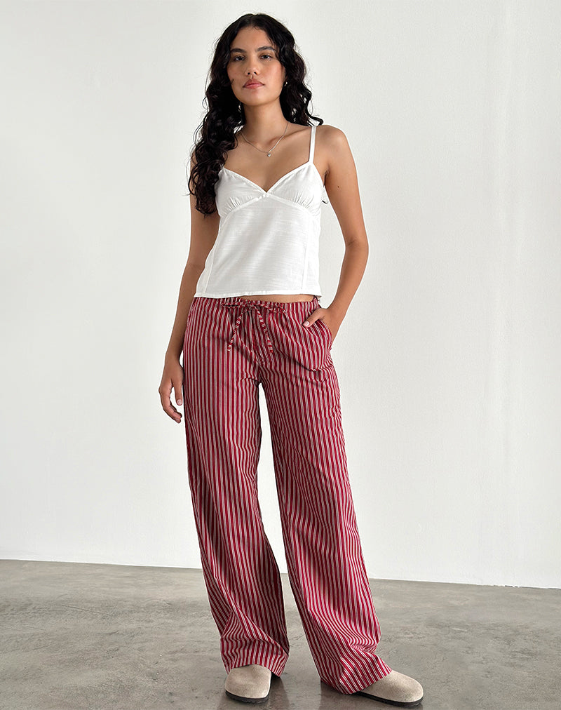Image de Lirura Casual Trouser in Maroon Stripe
