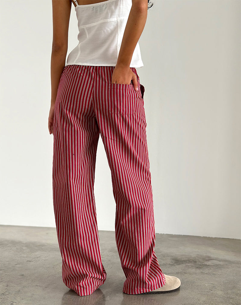 Image de Lirura Casual Trouser in Maroon Stripe