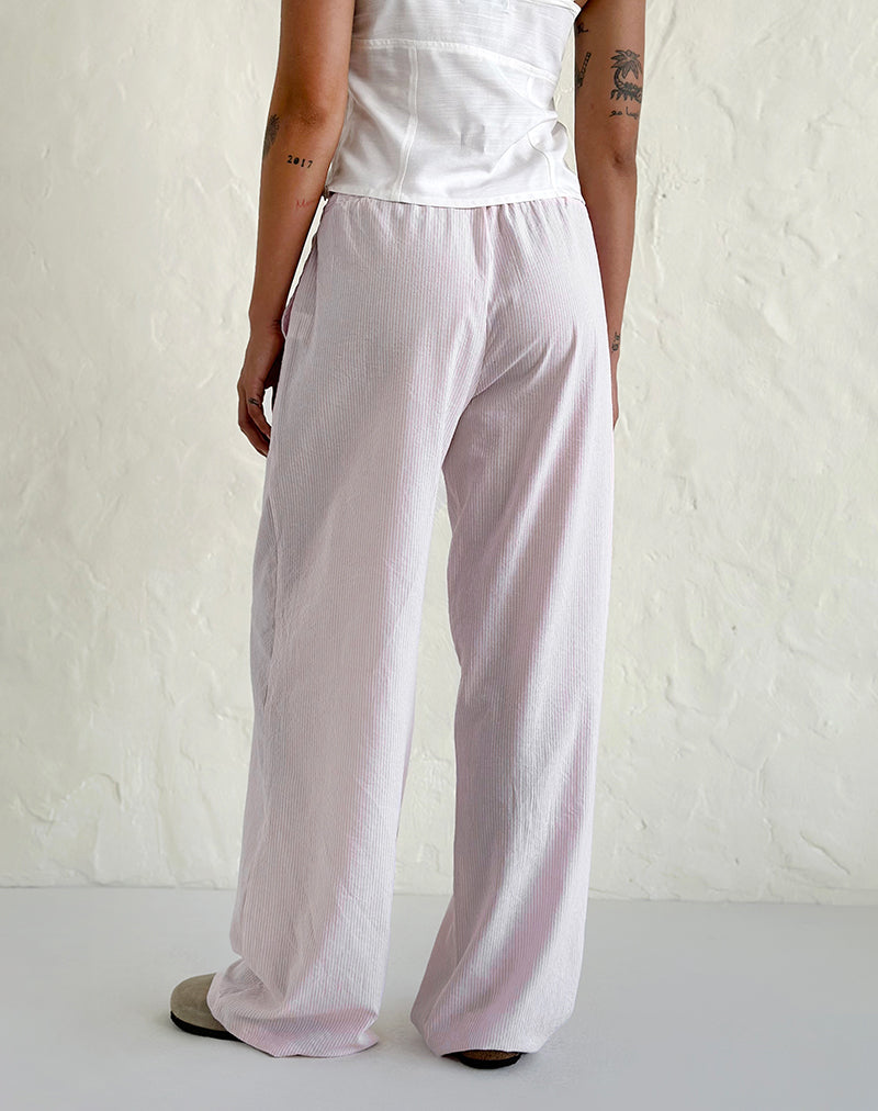 Image de Samir Pantalon en coton à rayures roses