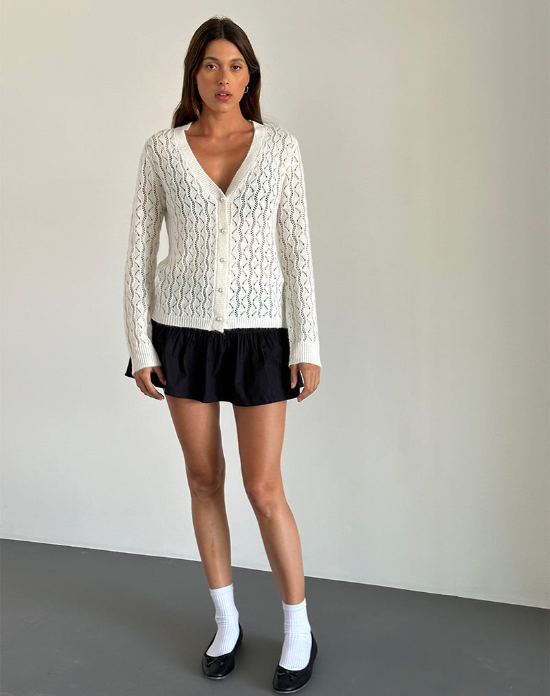 Image de Ricani Cardigan à maille ouverte en ivoire