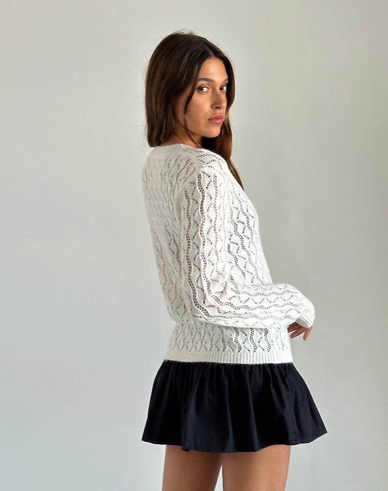 Image de Ricani Cardigan à maille ouverte en ivoire
