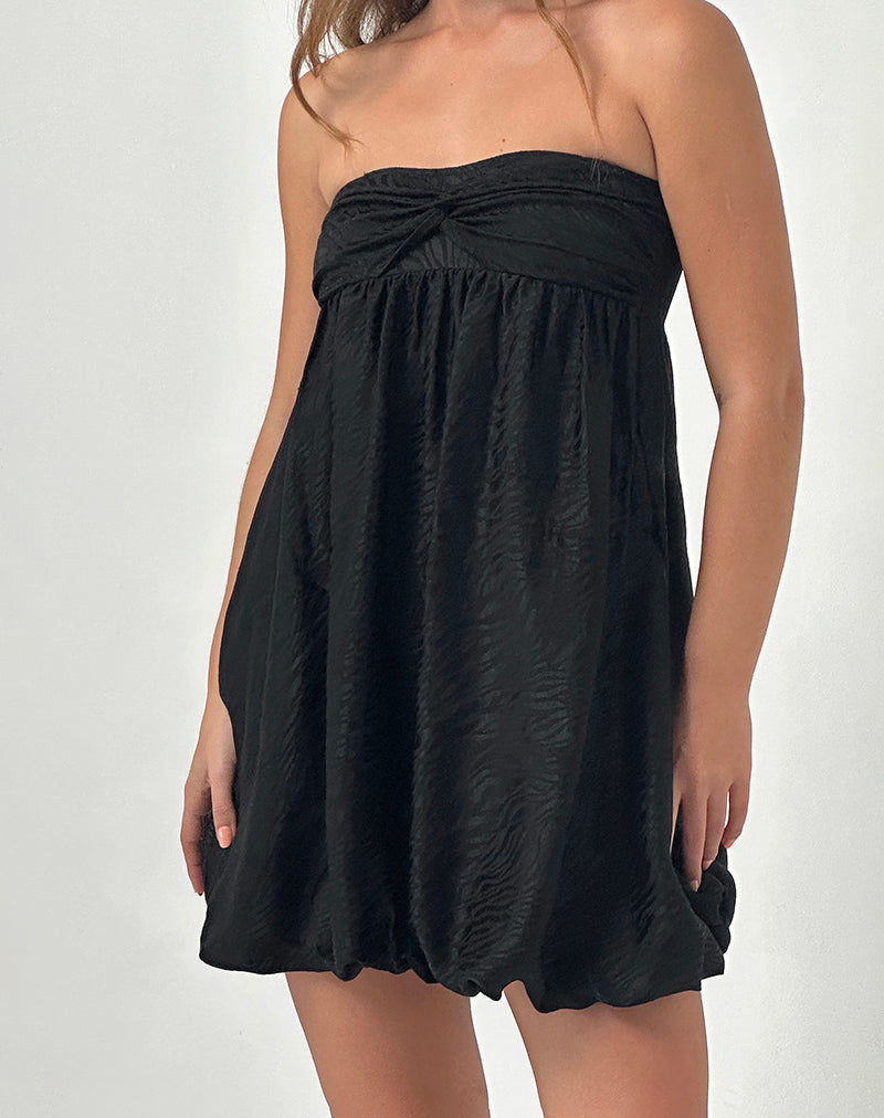 Mini robe Richie en jacquard de satin noir