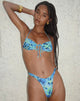 Image de la culotte de bikini Farida en fleurs bleues